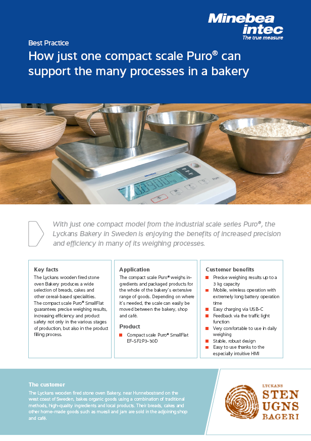 Kompaktna vaga Puro® za brojne procese u pekarama - Sartorius Croatia 