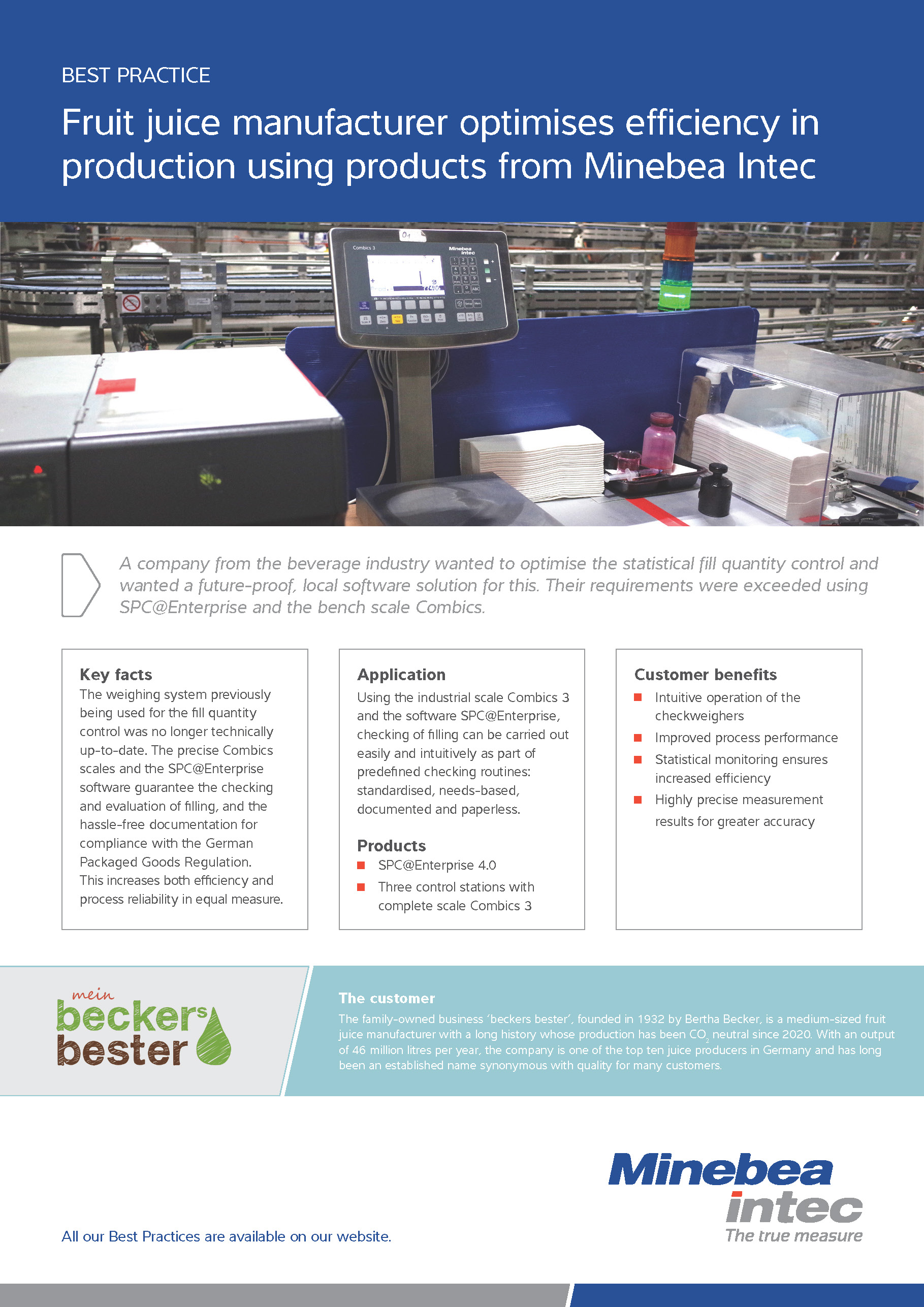 Proizvajalec sadnih sokov optimizira učinkovitost proizvodnje z uporabo izdelkov Minebea Intec - Sartorius Croatia 