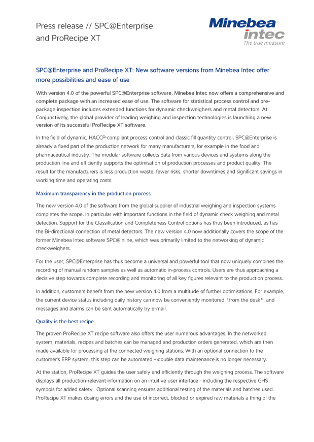 SPC@Enterprise and ProRecipe XT softwares - Sartorius Croatia